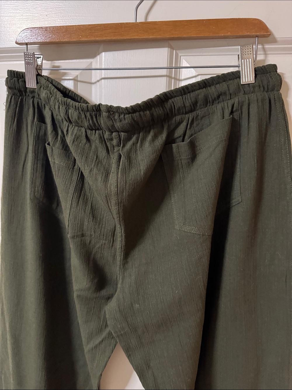 Women's Olive Straight-Leg Drawstring Pants - Picture 5 of 5